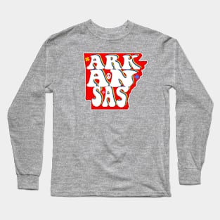 Arkansas Retro Map Design Long Sleeve T-Shirt